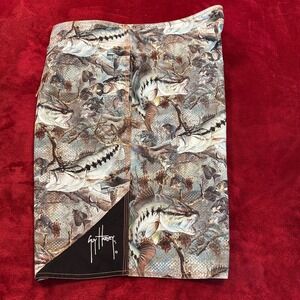 Guy Harvey AFTCO Bass Fishing Camo Board Shorts Mens 38 Swim Trunks AOP